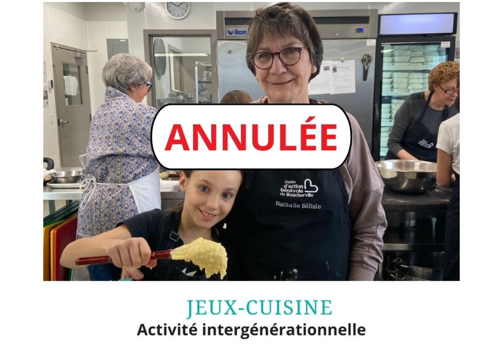 ANNULÉE - Activité intergénérationnelle Jeux-Cuisine à l’occasion de la journée pédagogique du jeudi 13 février