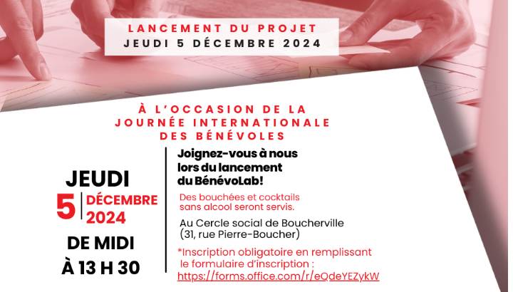 Lancement prochain du BénévoLab : l’incubateur de projets bénévoles du CABB